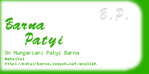barna patyi business card
